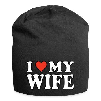 I love my Wife - Ehefrau Design - Jersey-Beanie - Schwarz - Vorne