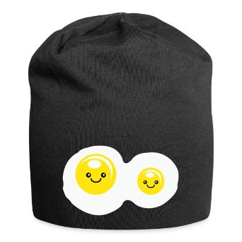 Œufs au plat - Bonnet en jersey - noir - Devant