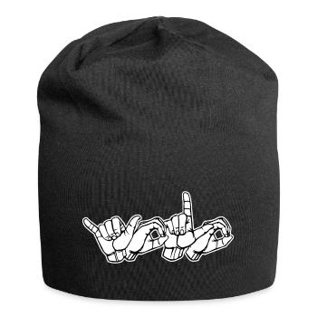 Yolo You only live once with sign language DGS - Jersey Beanie - black - Front