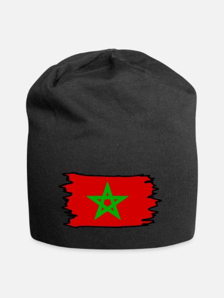 Marokko - Jersey-Beanie - Schwarz
