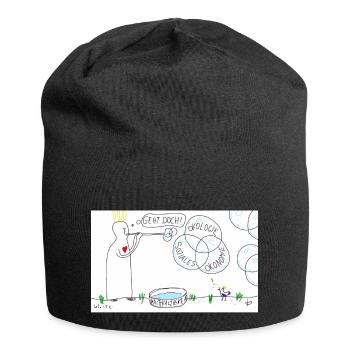 Nachhaltigkeit? Aber klar! - Jersey-Beanie - Schwarz - Vorne