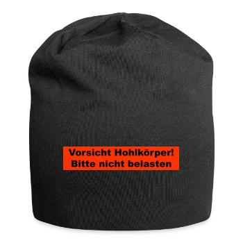 Vorsicht Hohlkörper - Jersey-Beanie - Schwarz - Vorne