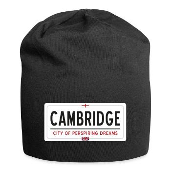Ortsschild von Cambridge - Jersey-Beanie - Schwarz - Vorne