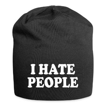 I hate people - Jersey Beanie - black - Front