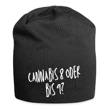 Cannabis 8 oder bis 9? - Jersey-Beanie - Schwarz - Vorne