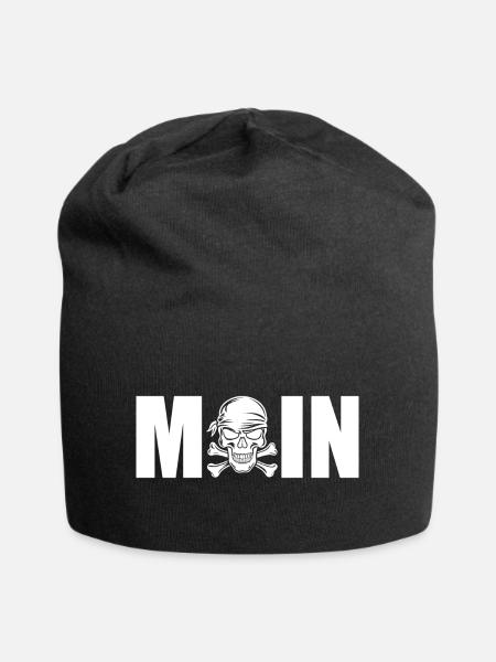 MOIN TOTENKOPF Begrüßung Norddeutschland - Jersey-Beanie - Schwarz