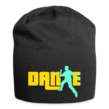 Dance Text Tanzender Mann Silhouette Party Musik - Jersey-Beanie - Schwarz - Vorne
