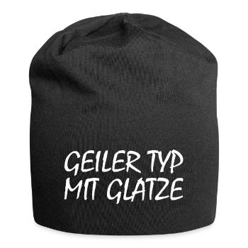 guy with bald head - Jersey Beanie - black - Front