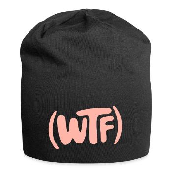 Cooles WTF-Design mit lustiger Typografie - Jersey-Beanie - Schwarz - Vorne