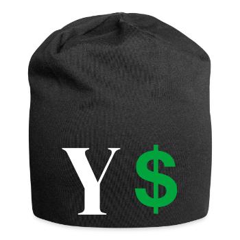 Lettre y dollar - Bonnet en jersey - noir - Devant