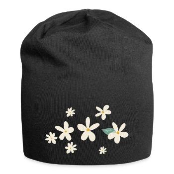 Fleurs marguerites idée cadeau - Bonnet en jersey - noir - Devant