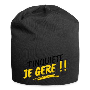 Keine Sorge, ich werde mich darum kümmern!! - Jersey-Beanie - Schwarz - Vorne