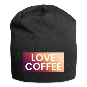 Kaffee Liebe im Farbverlauf - Jersey-Beanie - Schwarz - Vorne