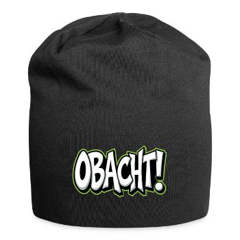 Obacht Bayerischer Spruch Dialekt Warnung - Jersey-Beanie - Schwarz - Vorne
