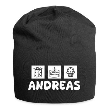 Andreas als Geschenk - Jersey-Beanie - Schwarz - Vorne