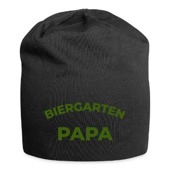 Biergarten Papa–Lustiges Vater Bier Frühlingfest - Jersey-Beanie - Schwarz - Vorne