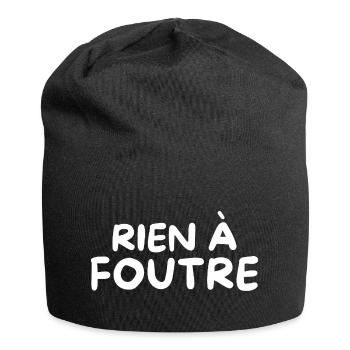 Humour Slogan Humoristique Simple Rien à Foutre - Bonnet en jersey - noir - Devant