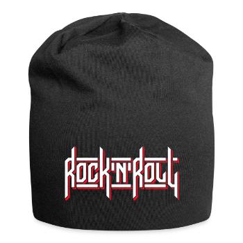 Logo de typographie personnalisée Rock’N’Roll - Bonnet en jersey - noir - Devant