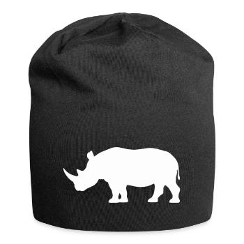 Rhino Silhouette Minimalist - Jersey Beanie - black - Front