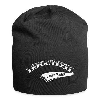 Tätowierte Gegen Rechts (Tattoo Tätowierung / HW) - Jersey-Beanie - Schwarz - Vorne