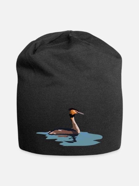 Haubentaucher - Jersey-Beanie - Schwarz