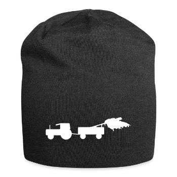Kirchweih Traktor mit Hänger - Jersey-Beanie - Anthrazit - Vorne