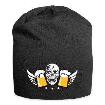 80 Totenkopf Skull 2 Mass Bier Flügel Beer Wings - Jersey-Beanie - Schwarz - Vorne