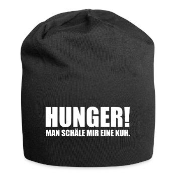 Hunger! Man schäle mir eine Kuh. Fleisch Geschenk - Jersey-Beanie - Schwarz - Vorne