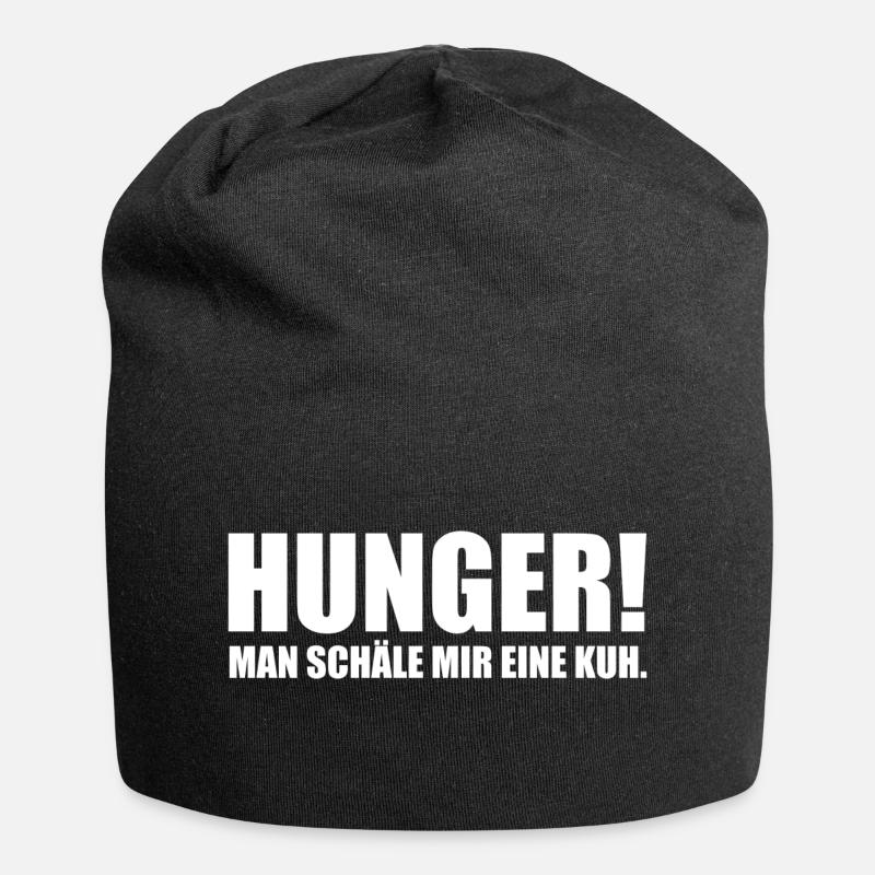 Hunger! Man schäle mir eine Kuh. Fleisch Geschenk - Jersey-Beanie - Schwarz