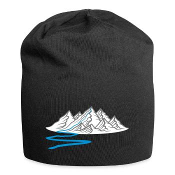 randonnée pédestre sur le fleuve montagnes huegel alpes randonnée urlaug - Bonnet en jersey - noir - Devant