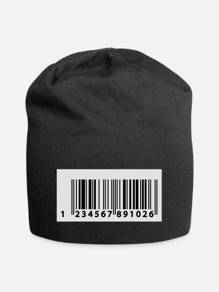 123456789106 EAN Code - Jersey-Beanie - Schwarz