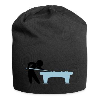A pool player is on the pool table - Jersey Beanie - black - Front