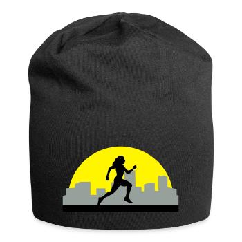 coureuse, courir, running, run - Bonnet en jersey - noir - Devant