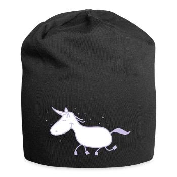 Einhorn - Jersey-Beanie - Schwarz - Vorne