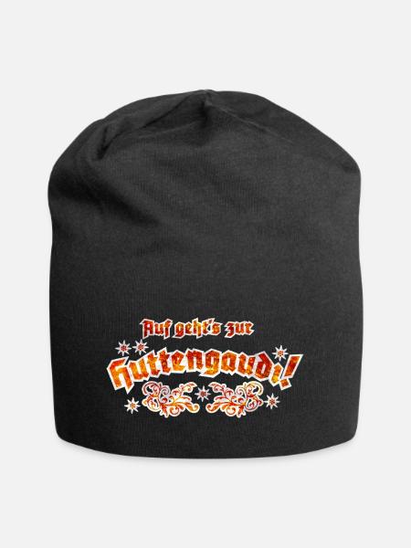 Hüttengaudi Apres Ski Design - Jersey-Beanie - Schwarz