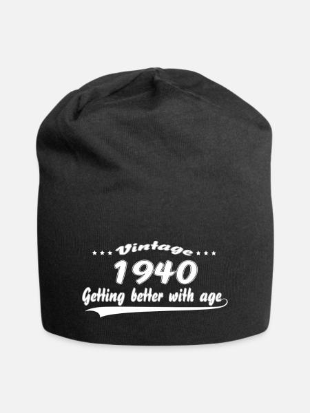 Vintage 1940 Getting Better With Age - Jersey Beanie - black