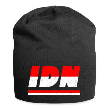 Indonésie drapeau drapeau IDN - Bonnet en jersey - noir - Devant