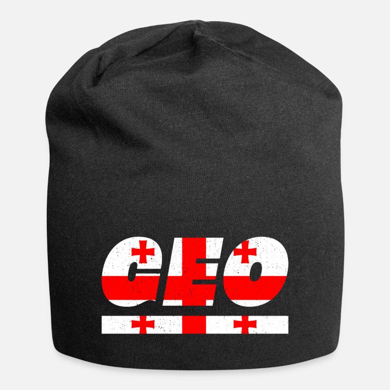 Drapeau de la Géorgie drapeau GEO - Bonnet en jersey - noir