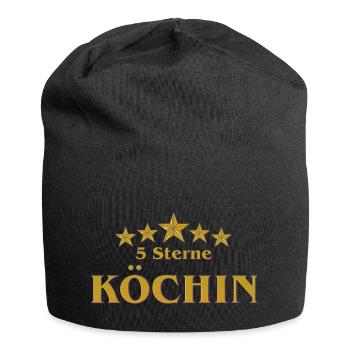 Goldene Serie - Köchin - 5 Sterne - Jersey-Beanie - Schwarz - Vorne