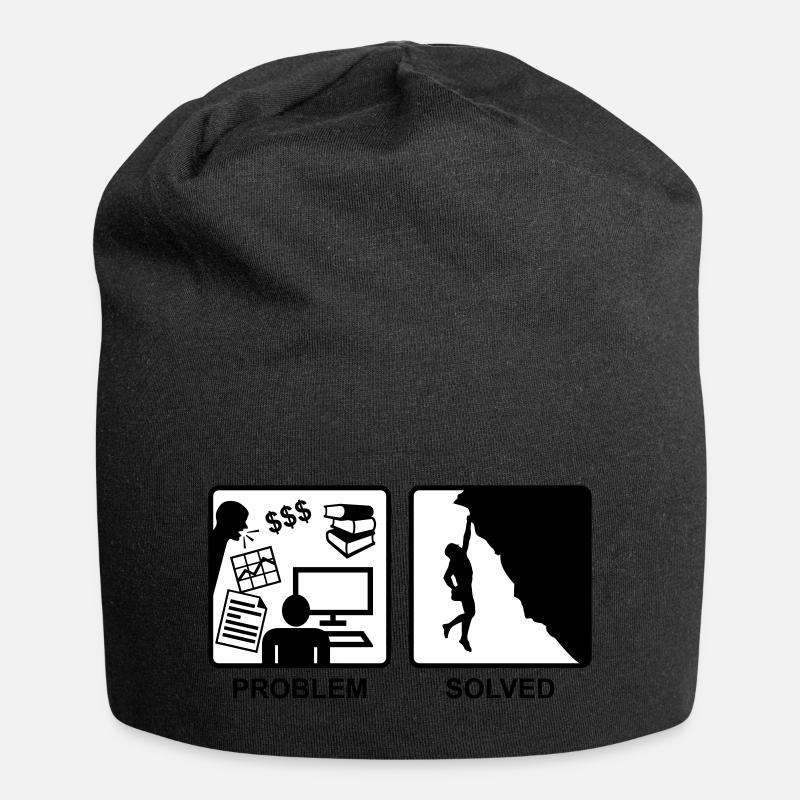 Climbing solves problems - Bonnet en jersey - noir