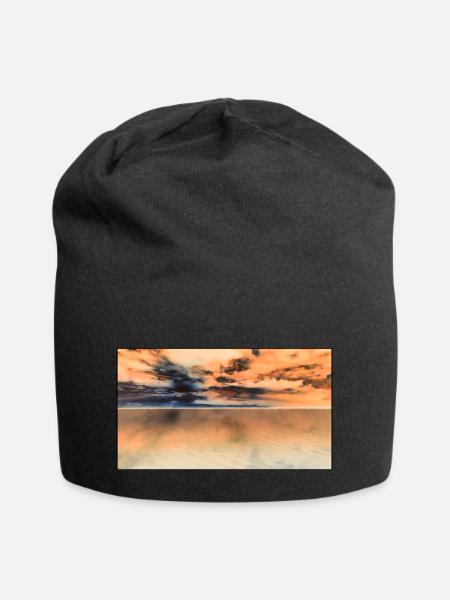 Water Sky Clouds - Jersey Beanie - black