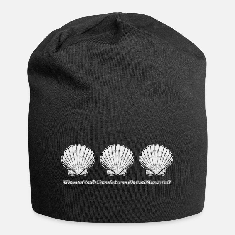 Three seashells - Jersey Beanie - black