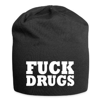 Fuck Drugs - Jersey Beanie - black - Front