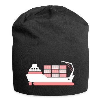 porte-conteneurs rose - Bonnet en jersey - noir - Devant
