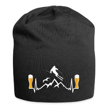 Apres Ski Beer Wheat Gift Funny ECG - Jersey Beanie - black - Front