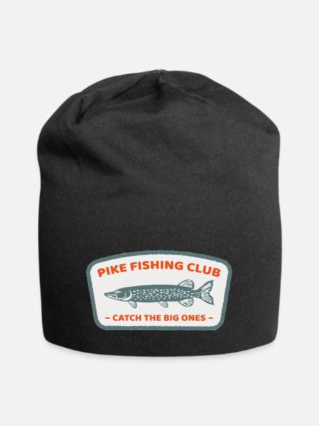 Cooles Pike Fishing Club Angel Retro Geschenk - Jersey-Beanie - Schwarz