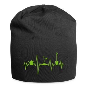 Garten Gärtner Gartenarbeit Herzschlag - Jersey-Beanie - Schwarz - Vorne