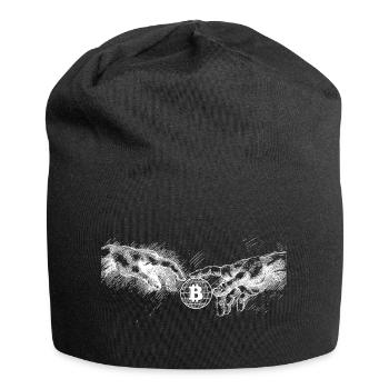 Création des cryptomonnaies Bitcoin - Bonnet en jersey - noir - Devant
