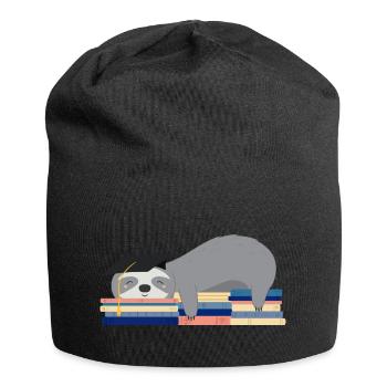 Schlafendes Faultier mit Hut nach dem Abschluss - Jersey-Beanie - Schwarz - Vorne