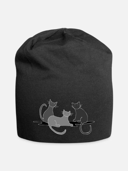 Cats - Jersey Beanie - black